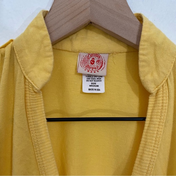 Curious Gypsy Women’s M Vintage Yellow Casual V Neck Mini Sundress - Picture 4 of 6